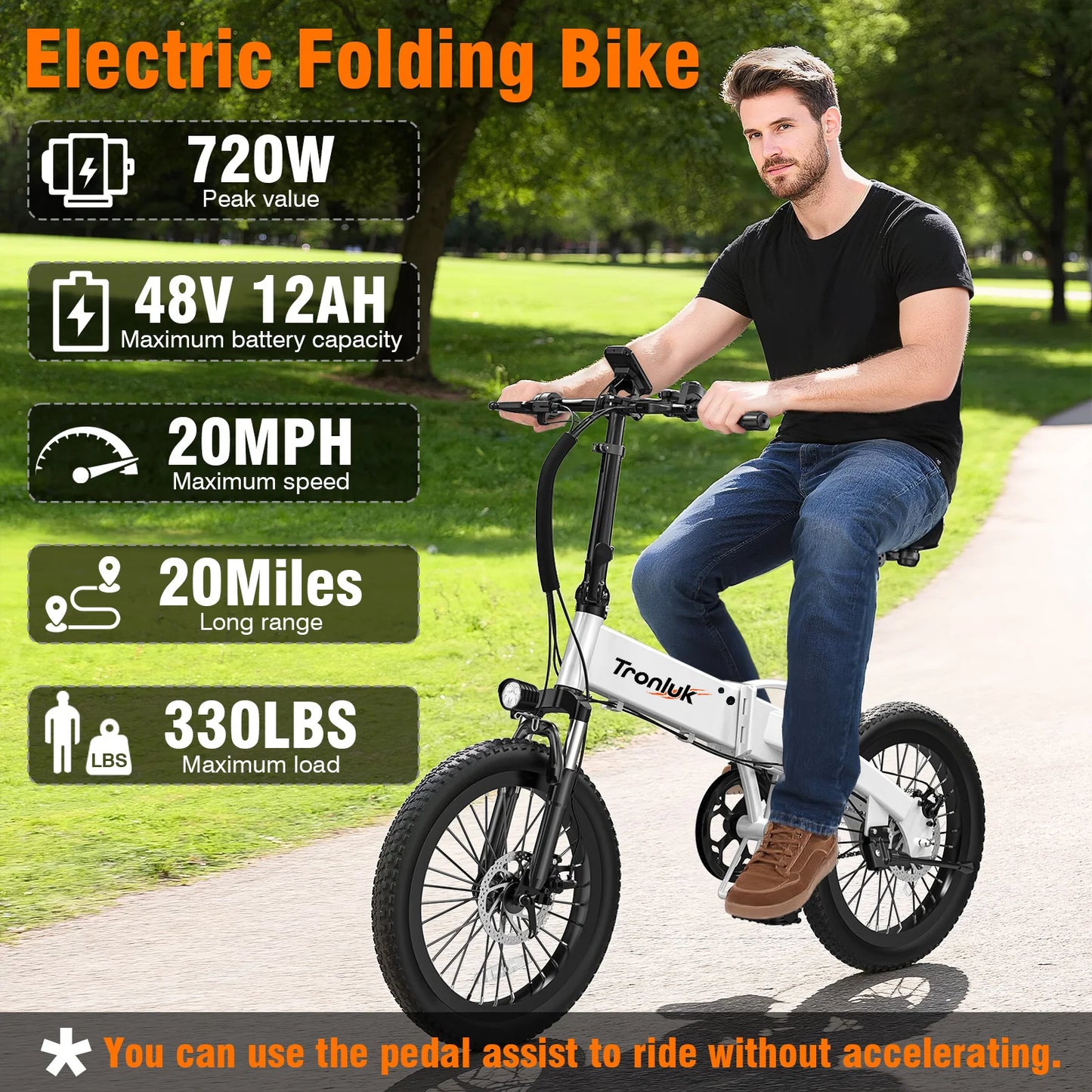 Youth Electric Bicycle 720W Peak 48V 12Ah With Assisted Riding