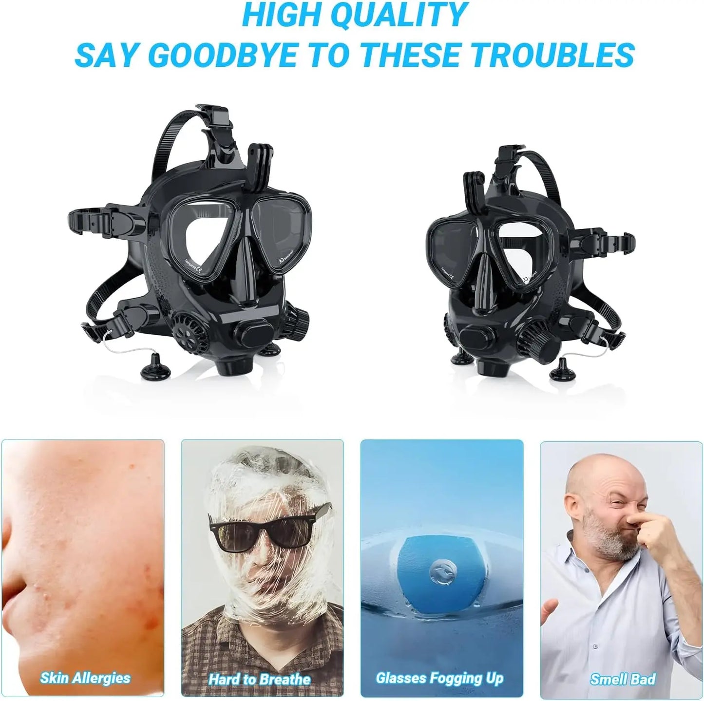 Full Face Dive Mask for Scuba Diving and Snorkeling