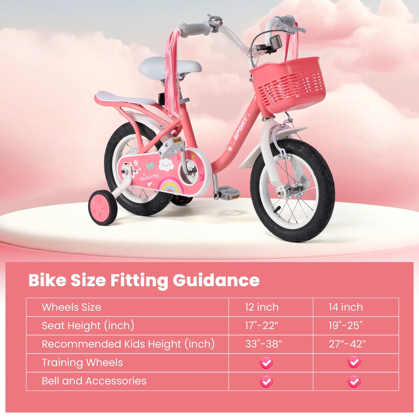 Kids Bicycle With Training Wheels For Ages 2 To Five