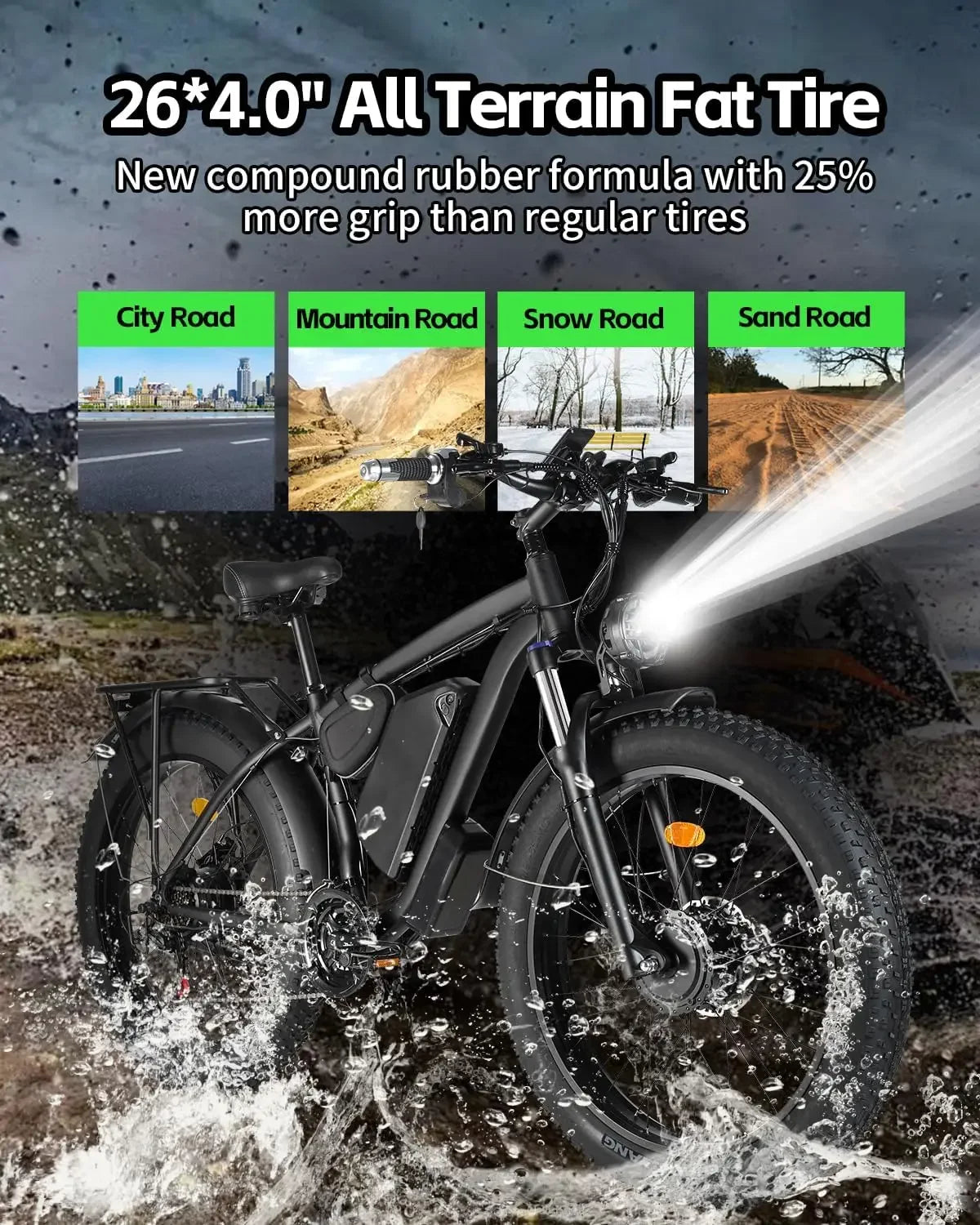 Electric Bicycle B1 2000W Dual Motor 48V 22.4Ah E Bike