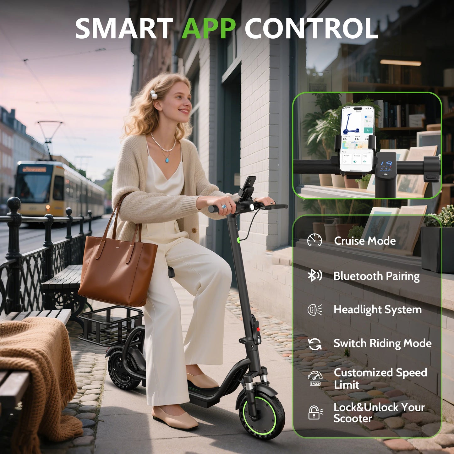 AOVOPRO Maxshot 350W Electric Scooter With Seat And Basket