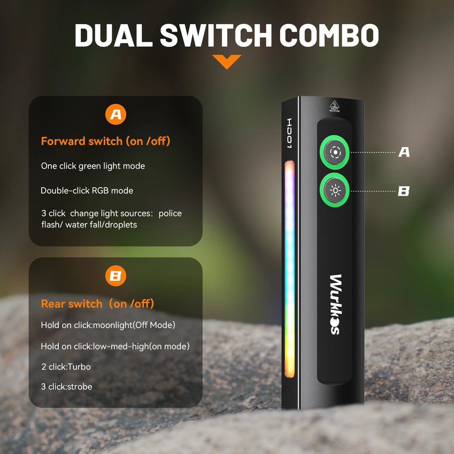 Wurkkos HD01 1200 Lumen Multifunctional Flashlight With RGB IP65