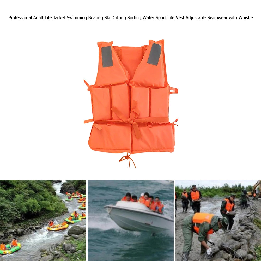 Shunmaii Adult Survival Life Jacket For Kayaking And Boating Whistle