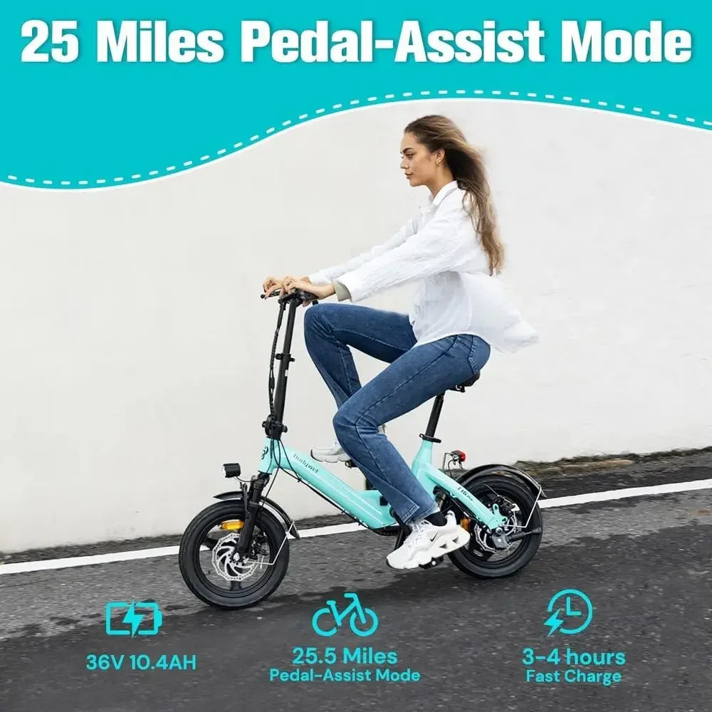 Folding E-Bike, 500W Motor, 36V, 20 MPH, 25 Mile Range