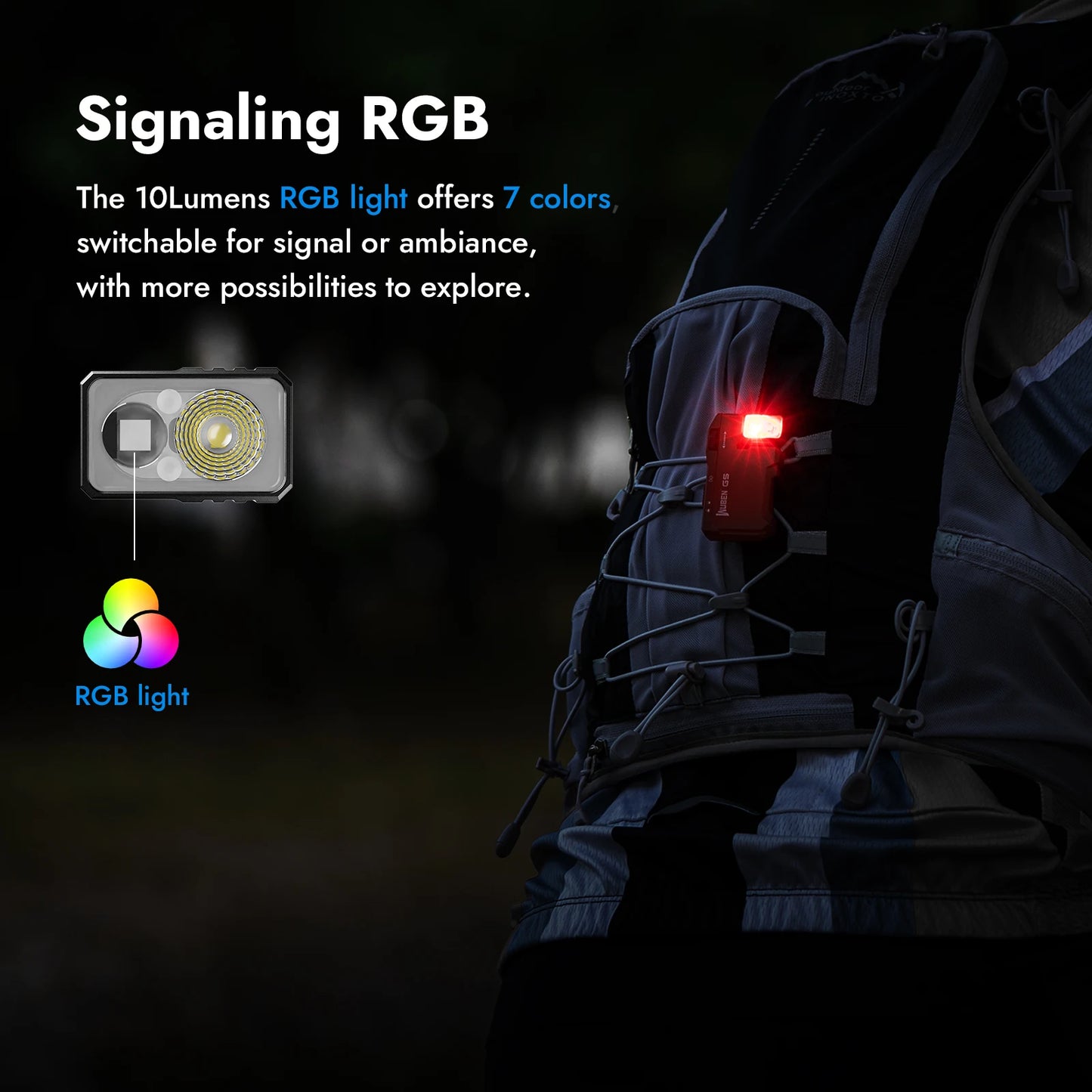 WUBEN G5 Rechargeable EDC Flashlight With RGB Light 400 Lumens