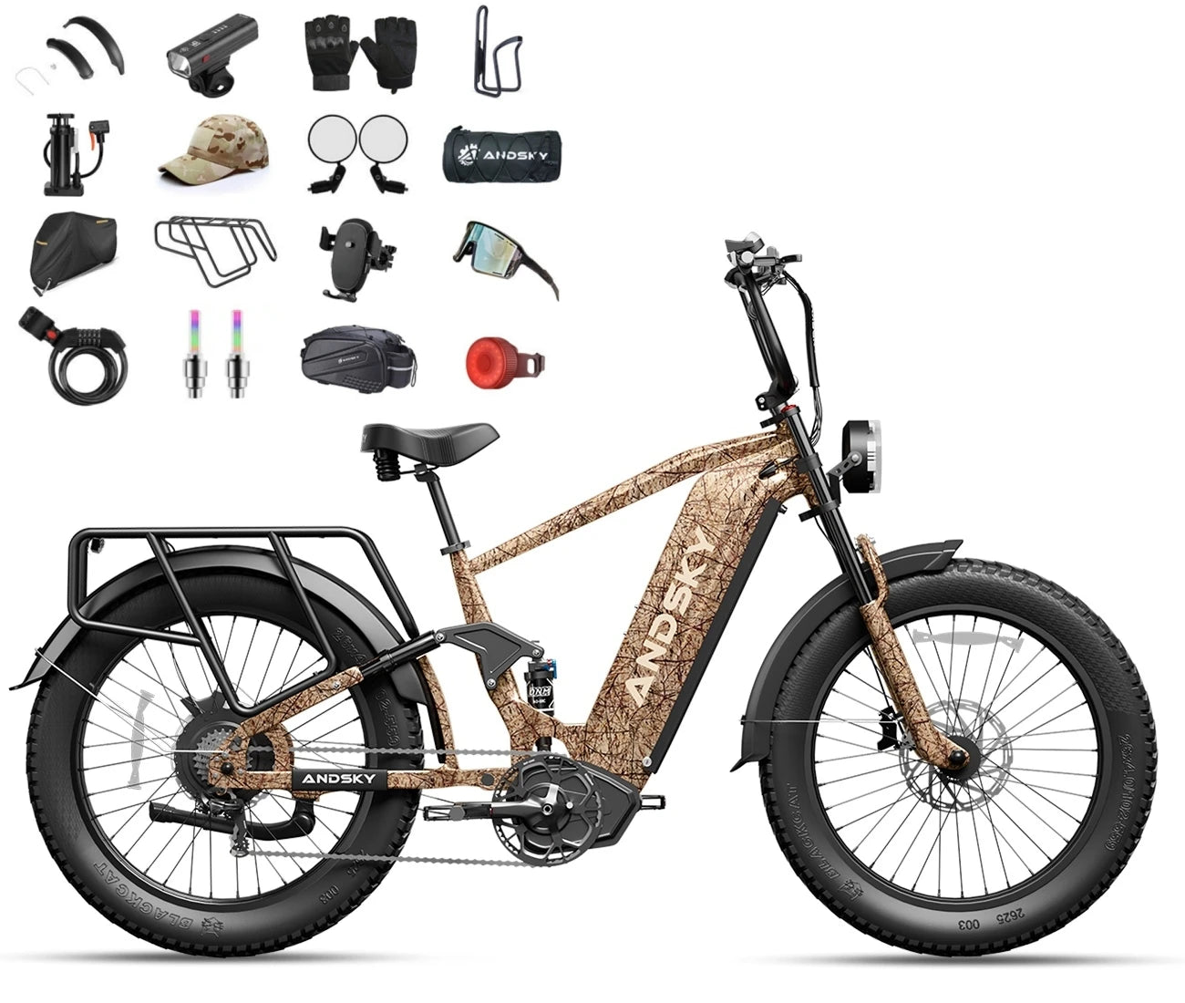 ANDSKY Hyper X Dual Battery 60V 3200W Electric Bike 7Speed