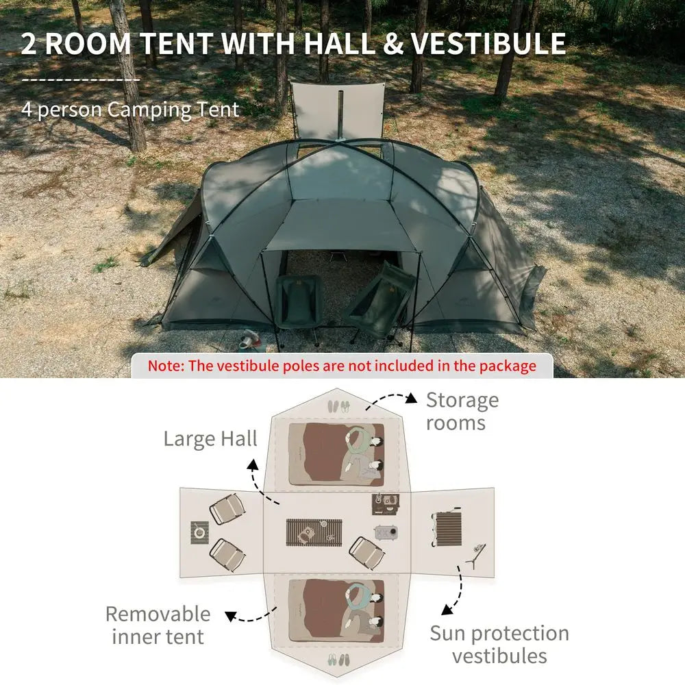 YTYIN Massif Hot Tent With Stove Jack Four Season Camping