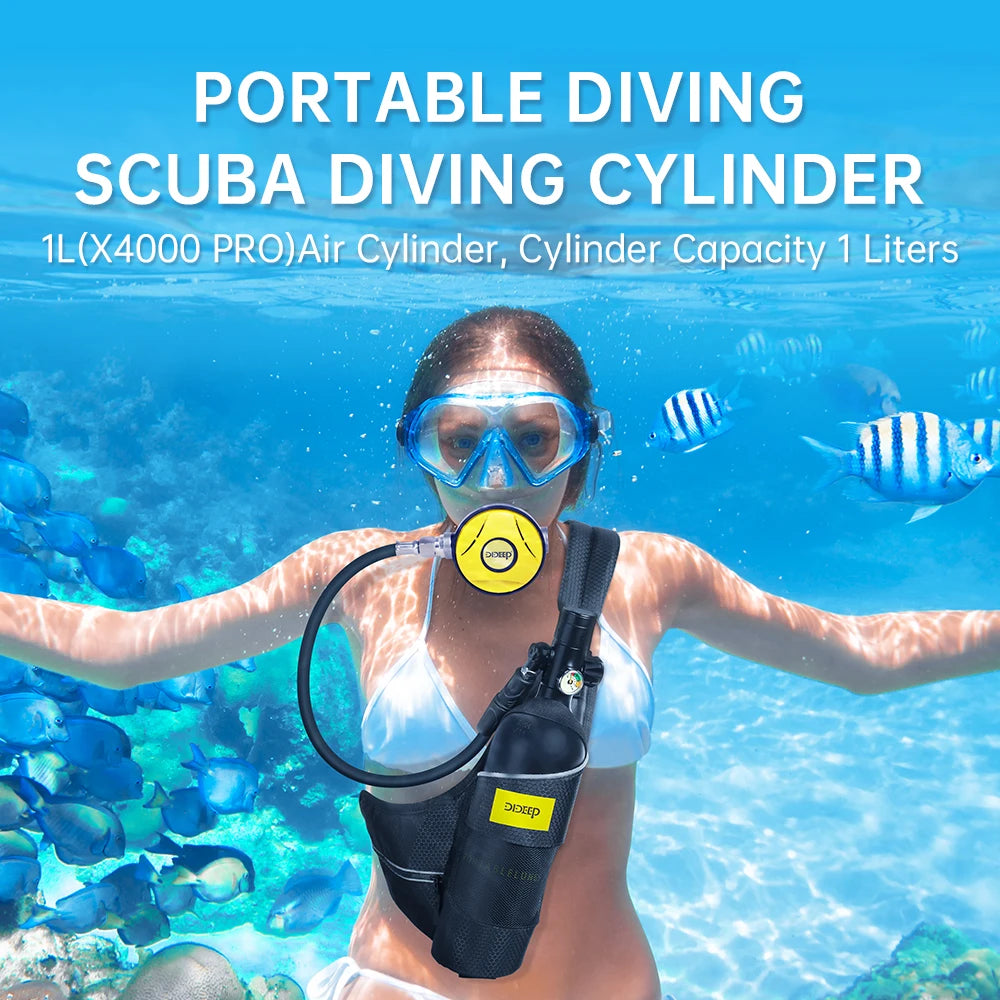 DIDEEP Mini Scuba Tank Set For Underwater Diving Portable