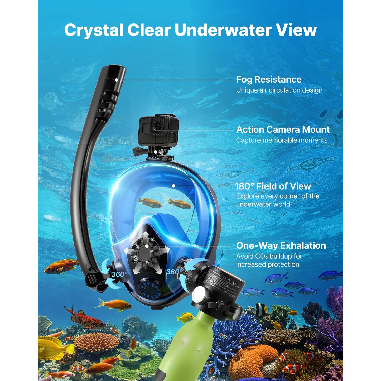 SucceBuy Portable Mini Scuba Tank For Underwater Breathing