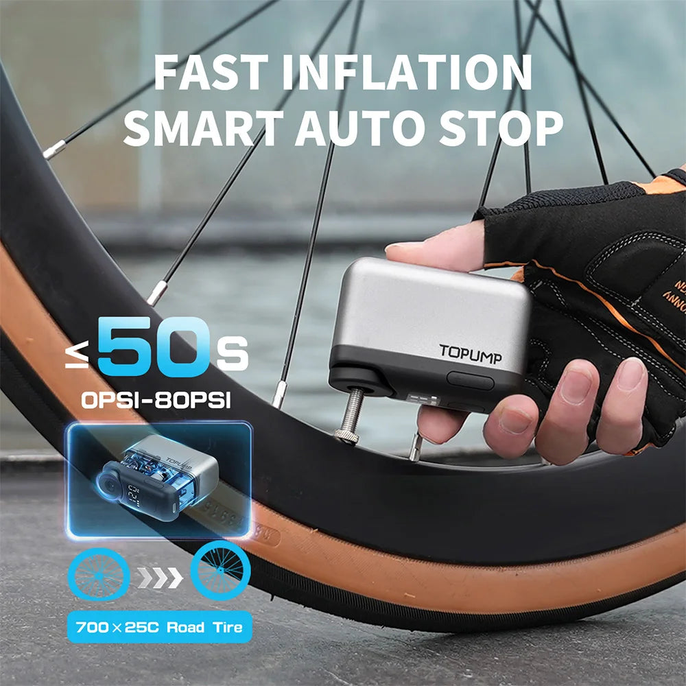 Topump TB2 Pro Electric Mini Portable Cordless Tire Inflator