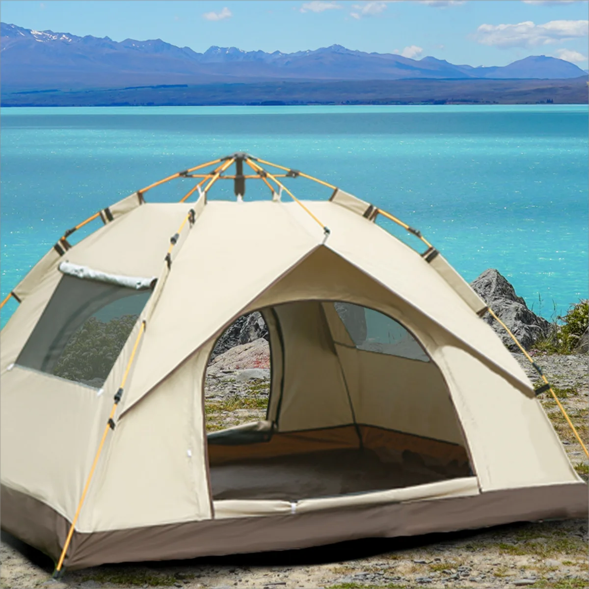 Pakicetus Outdoor Camping Tent Sunshade With Dual Doors And Windows