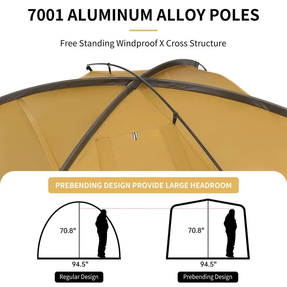 YTYIN Dune Hot Tent With Stove Jack For Eight People
