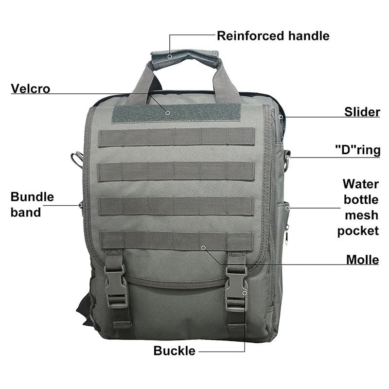 LQARMY Molle Laptop Bag Tactical Messenger Backpack For Outdoor