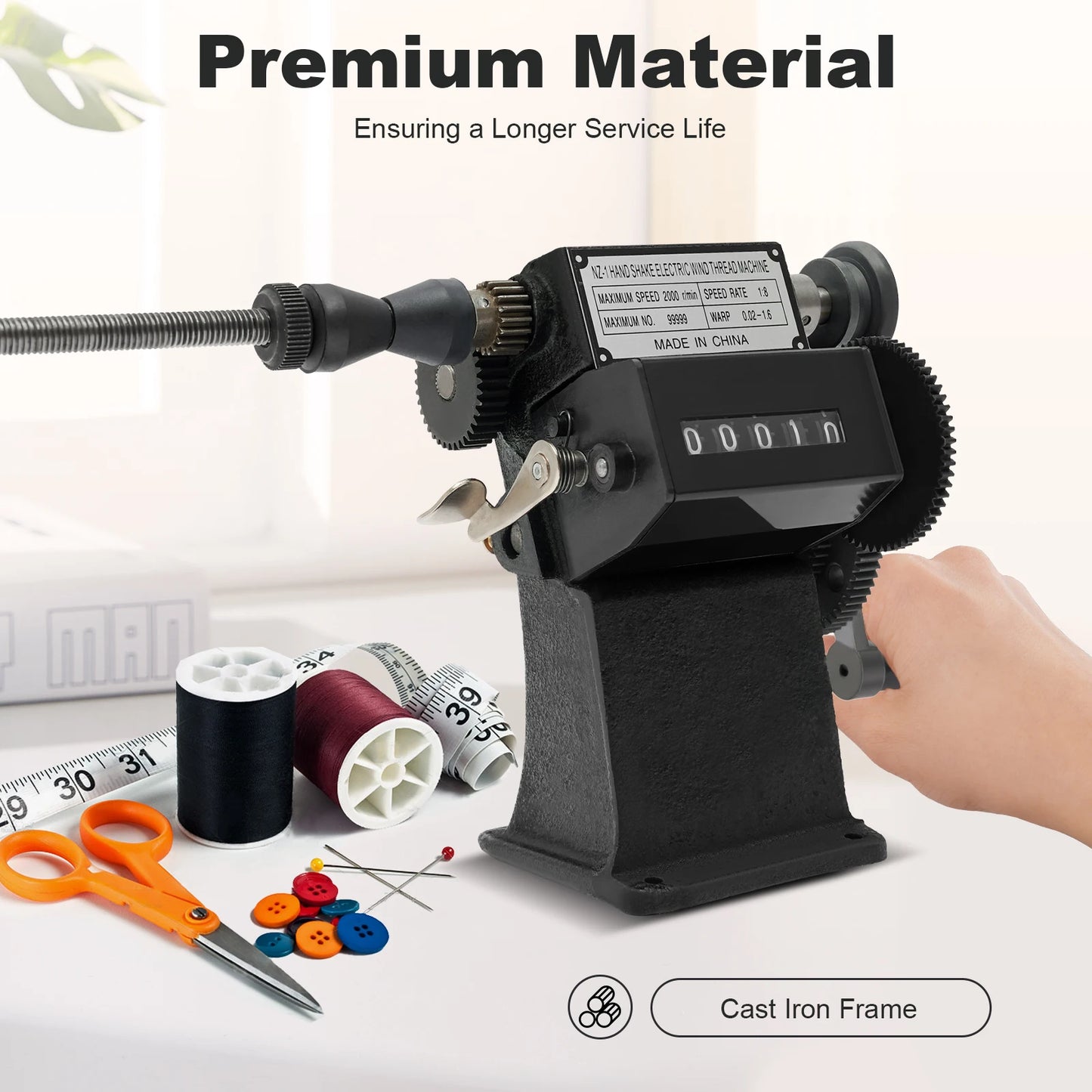 Fishing Line Spooler With Counting Machine 0 To 99999