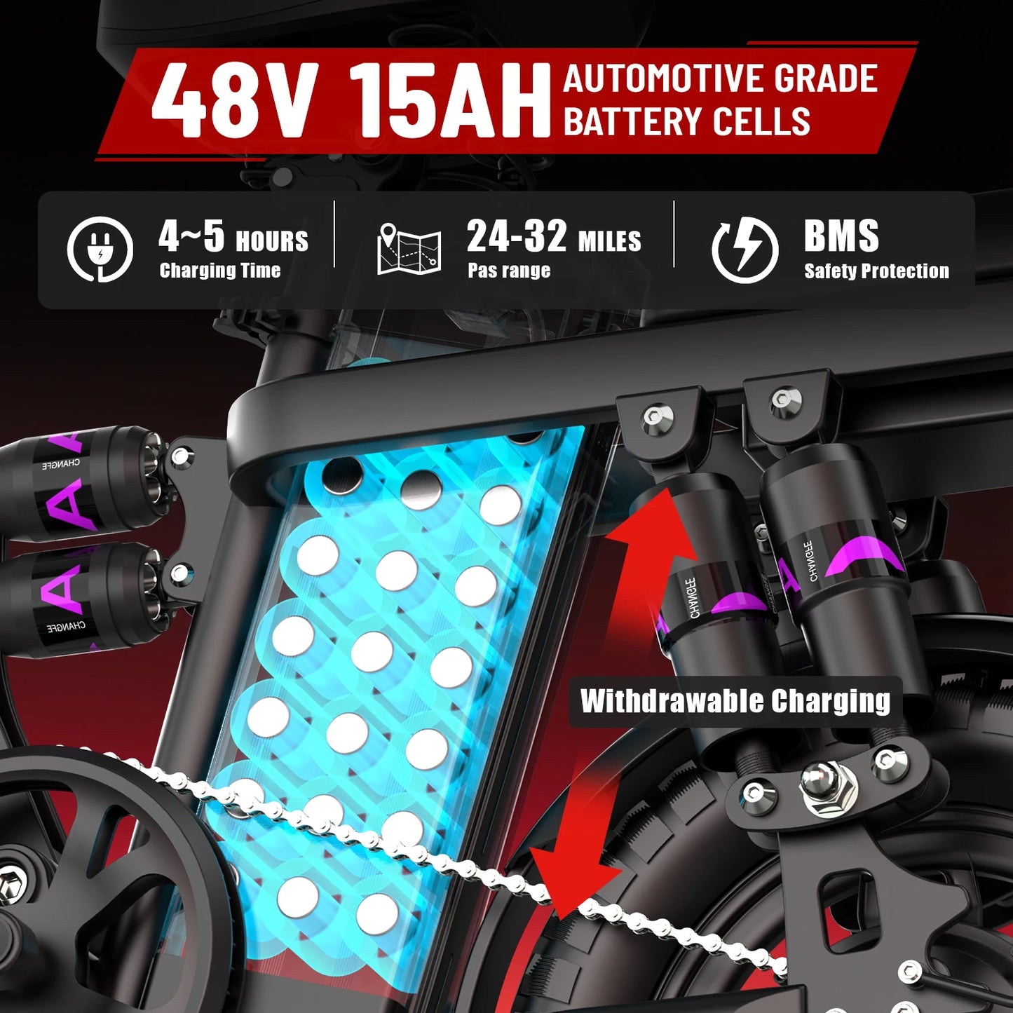 UPlee GE5 Electric Bike 500W Folding Removable Battery