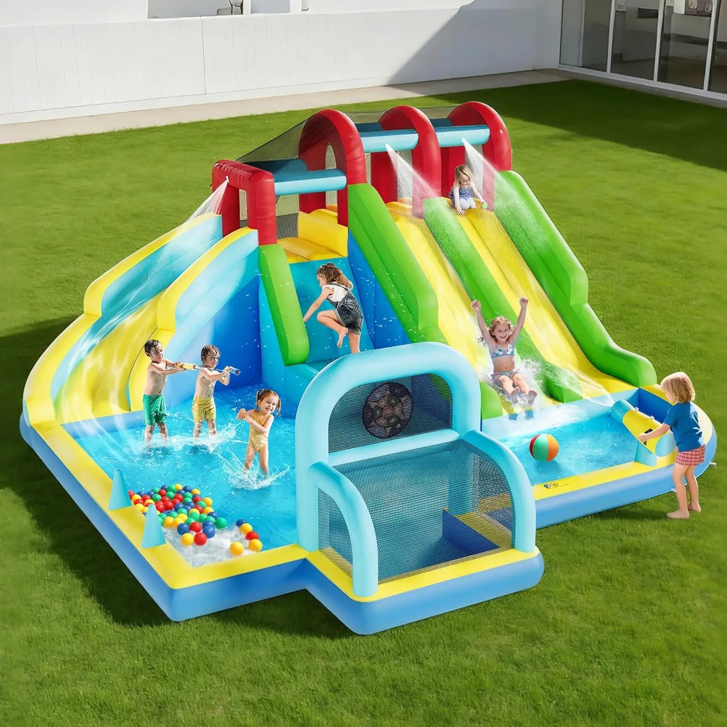 HiMISS Inflatable Bounce House With Oxford Fabric Blower For Kids