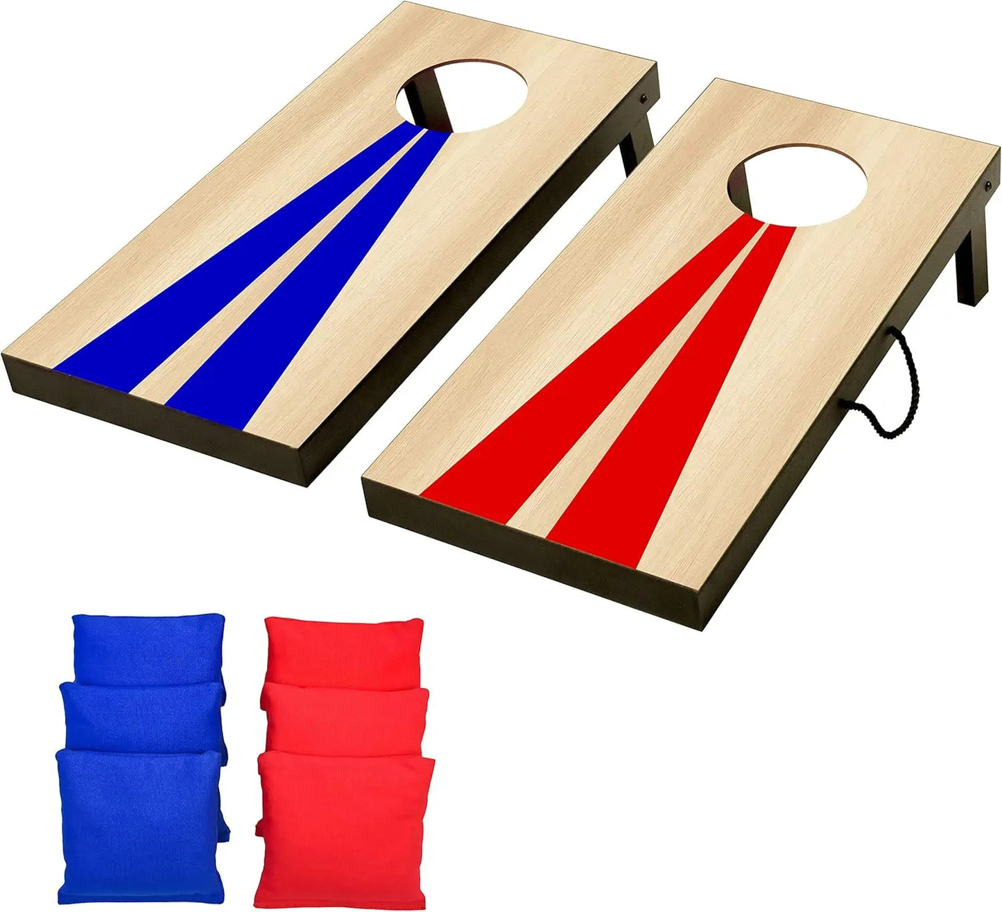 Portable Cornhole Game Set With Six Bean Bags For Indoor Outdoor Fun