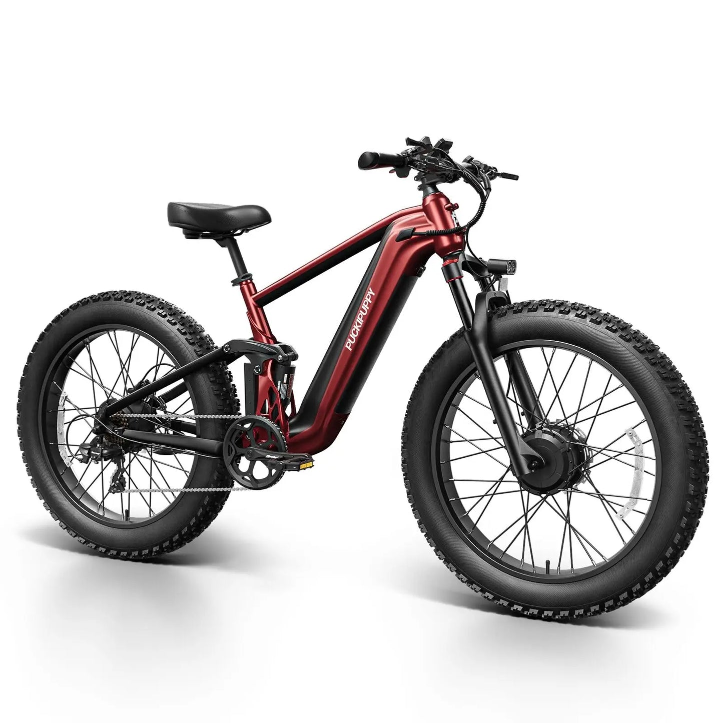 PUCKIPUPPY Dual Motor Electric Bike 1600W Fat Tire Full Suspension