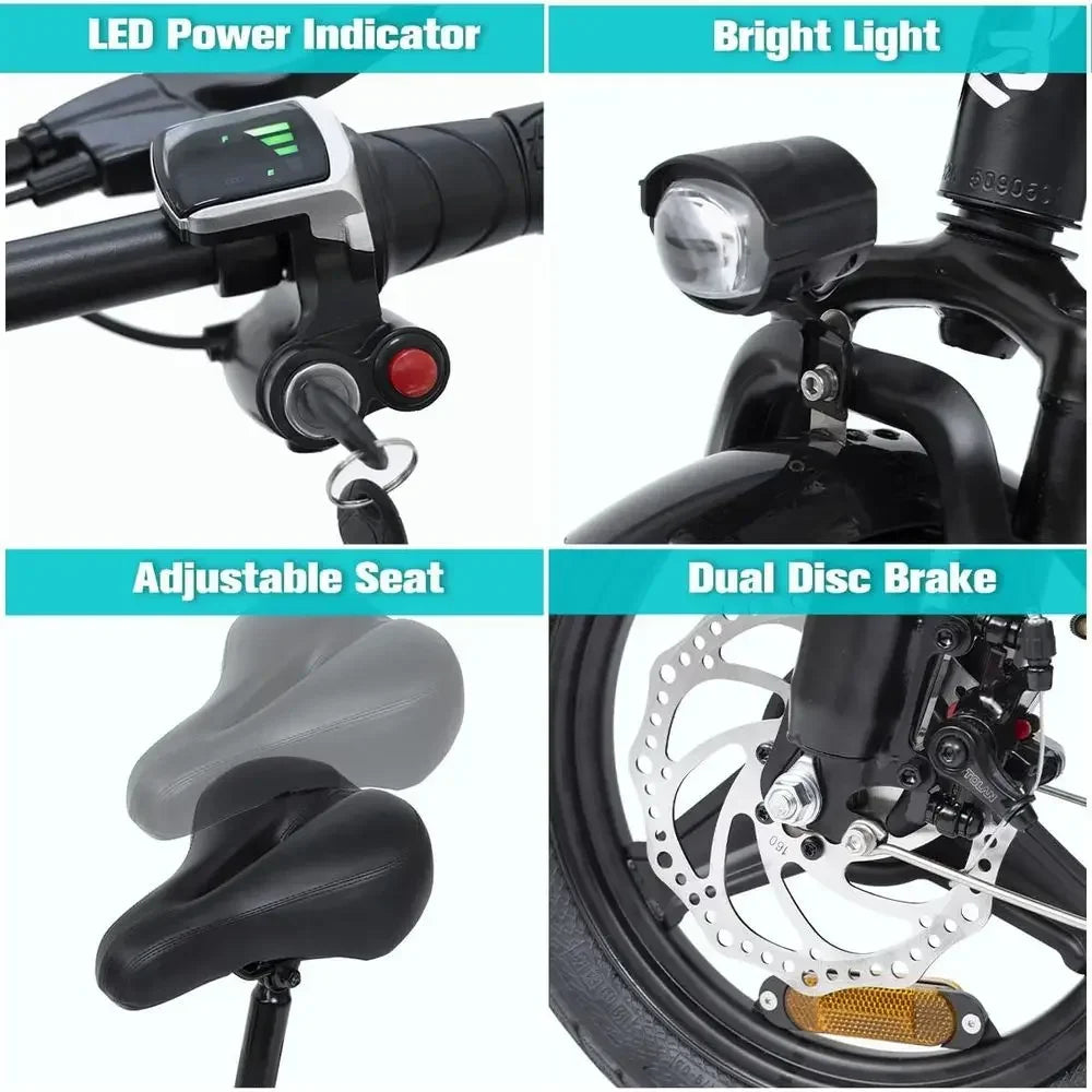 Folding E-Bike, 500W Motor, 36V, 20 MPH, 25 Mile Range