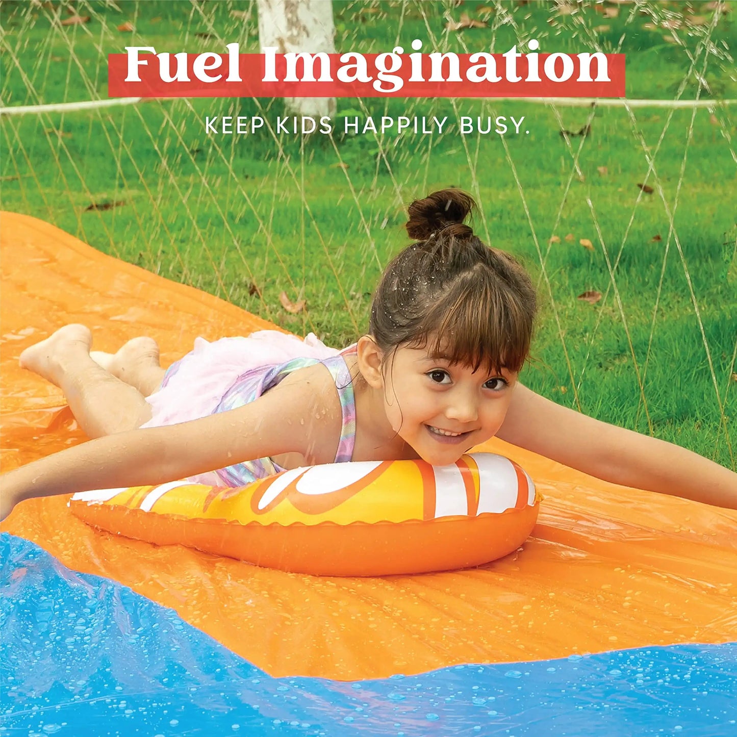 JOYFY Water Slide With Sprinkler And Bodyboards For Kids Outdoor Fun