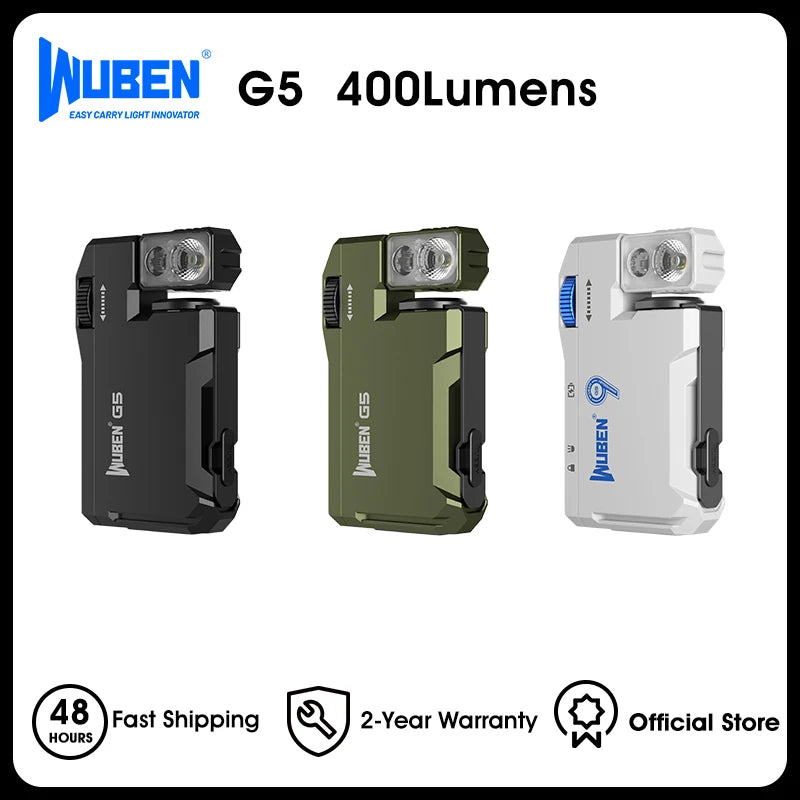 WUBEN G5 Rechargeable EDC Flashlight With RGB Light 400 Lumens