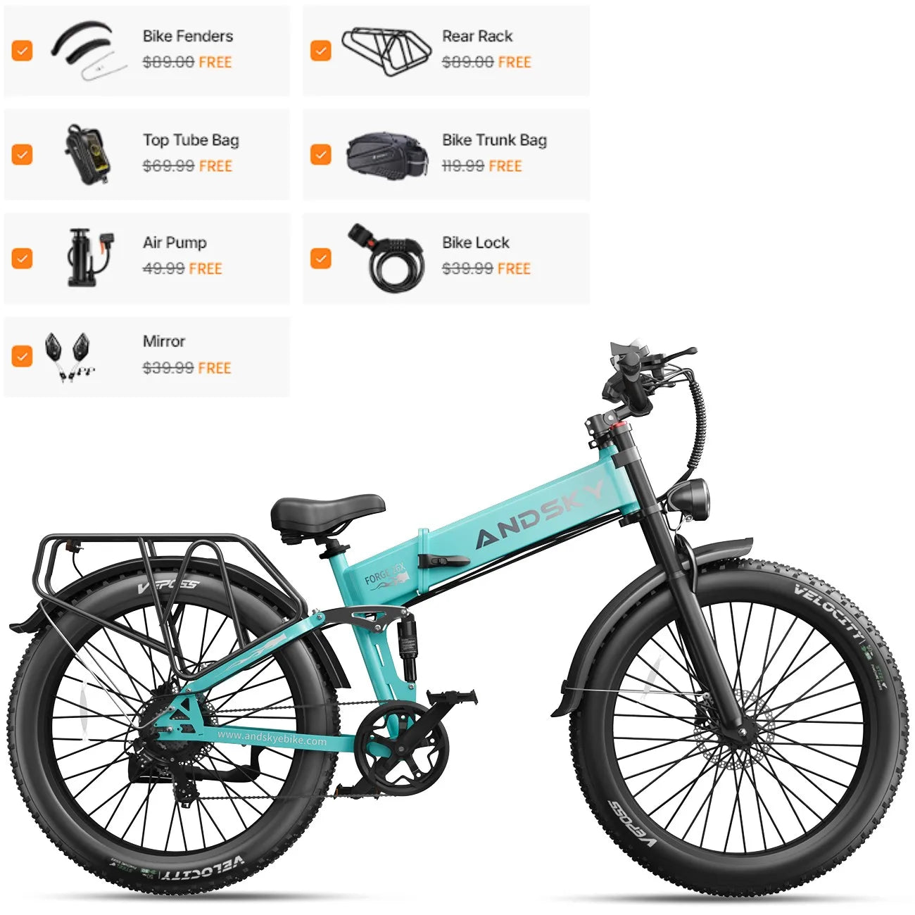 Andsky Forge Full Suspension Fat Tire Electric Bike