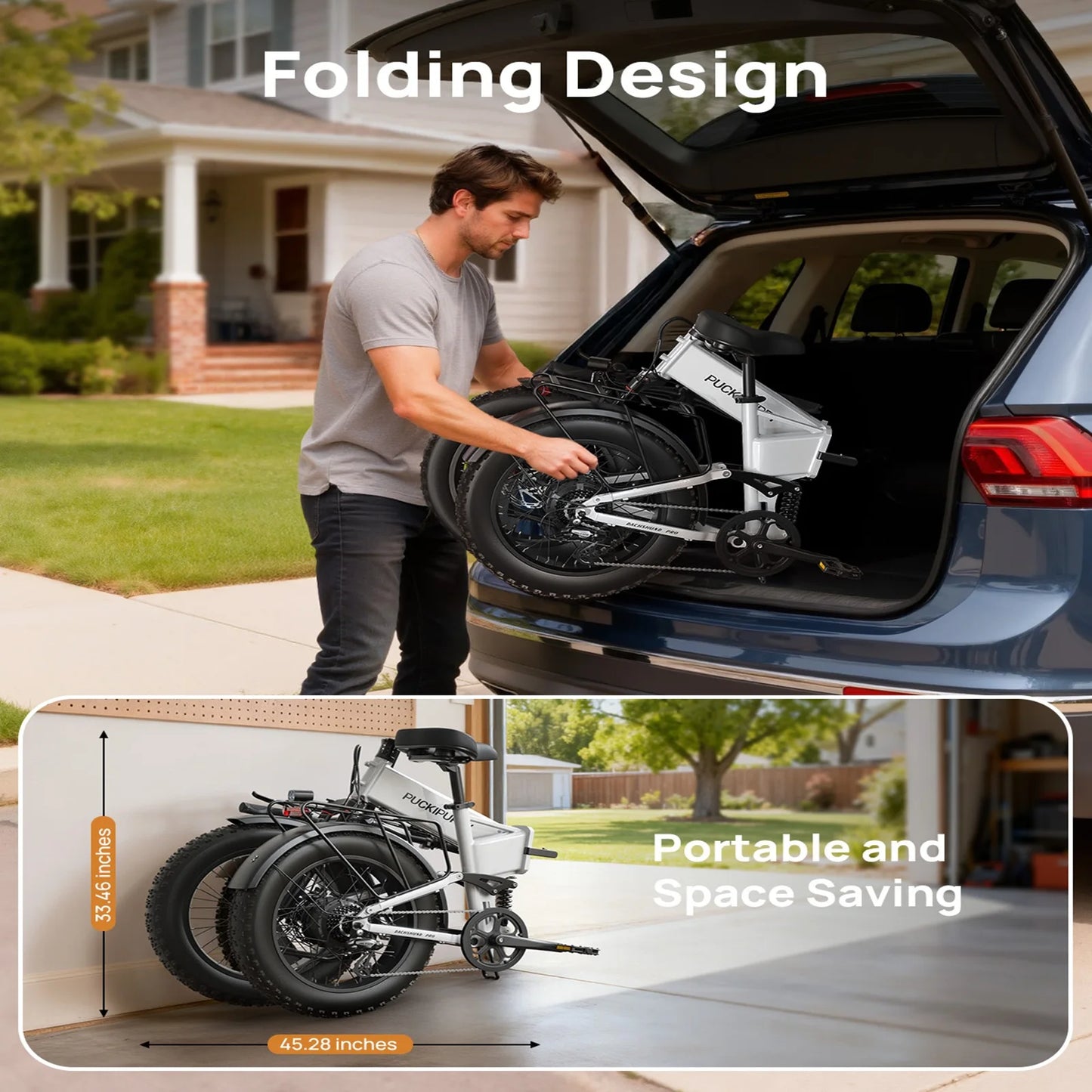 PUCKIPUPPY Dachshund Pro Folding Electric Bike 1350W Peak Motor