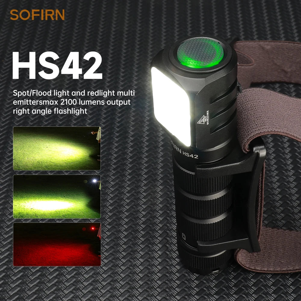 Sofirn HS42 Headlamp 2100Lm USB C Rechargeable LED Flashlight