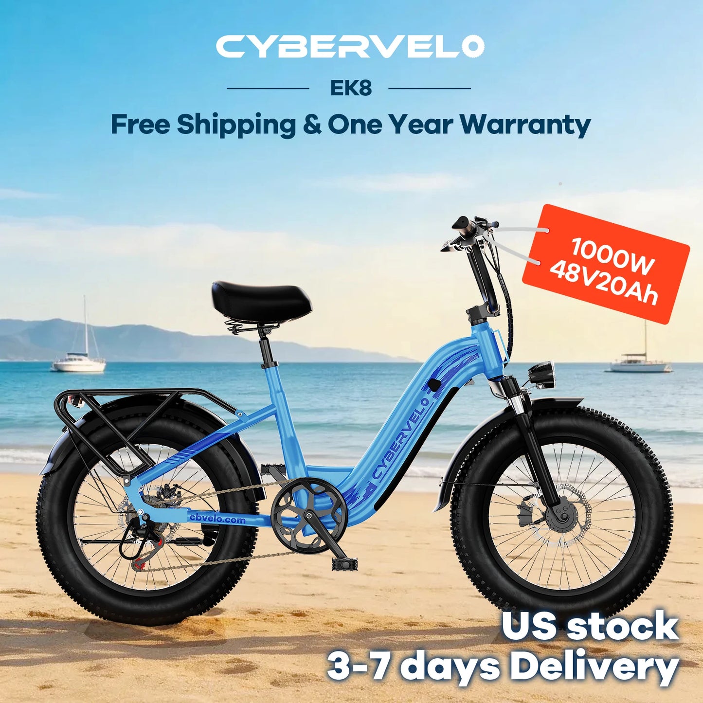 CYBERVELO EK8 Off Road Electric Bike With 1000W Peak