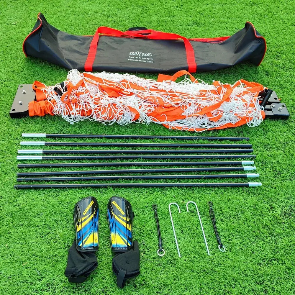 Portable Soccer Goal With Carry Bag And Shin Guards Easy Setup