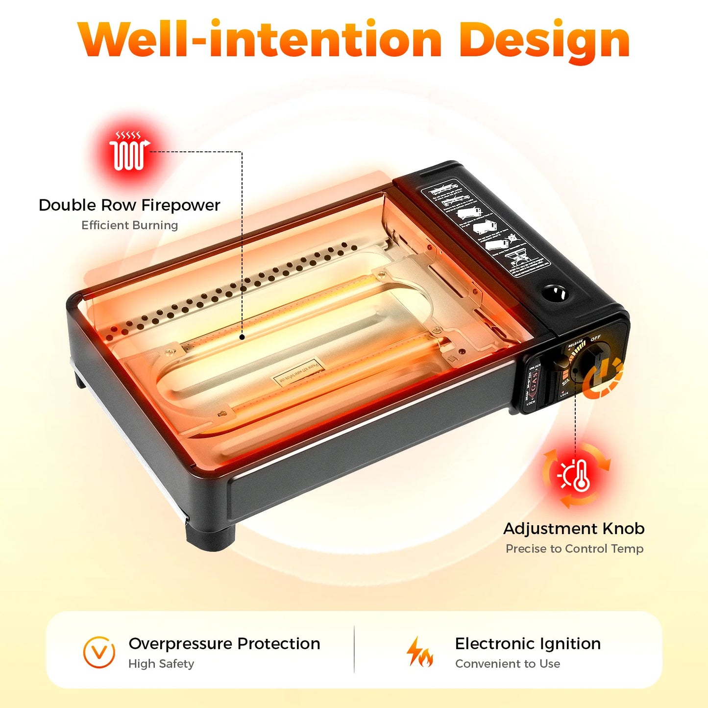 Portable Butane Camping Gas Stove With Ignition for Outdoors