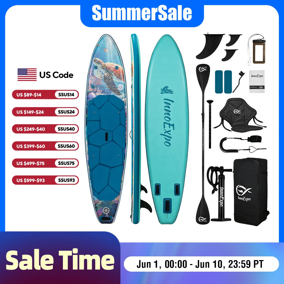 InnoExpo Inflatable Stand Up Paddle Board Non Slip with Accessories