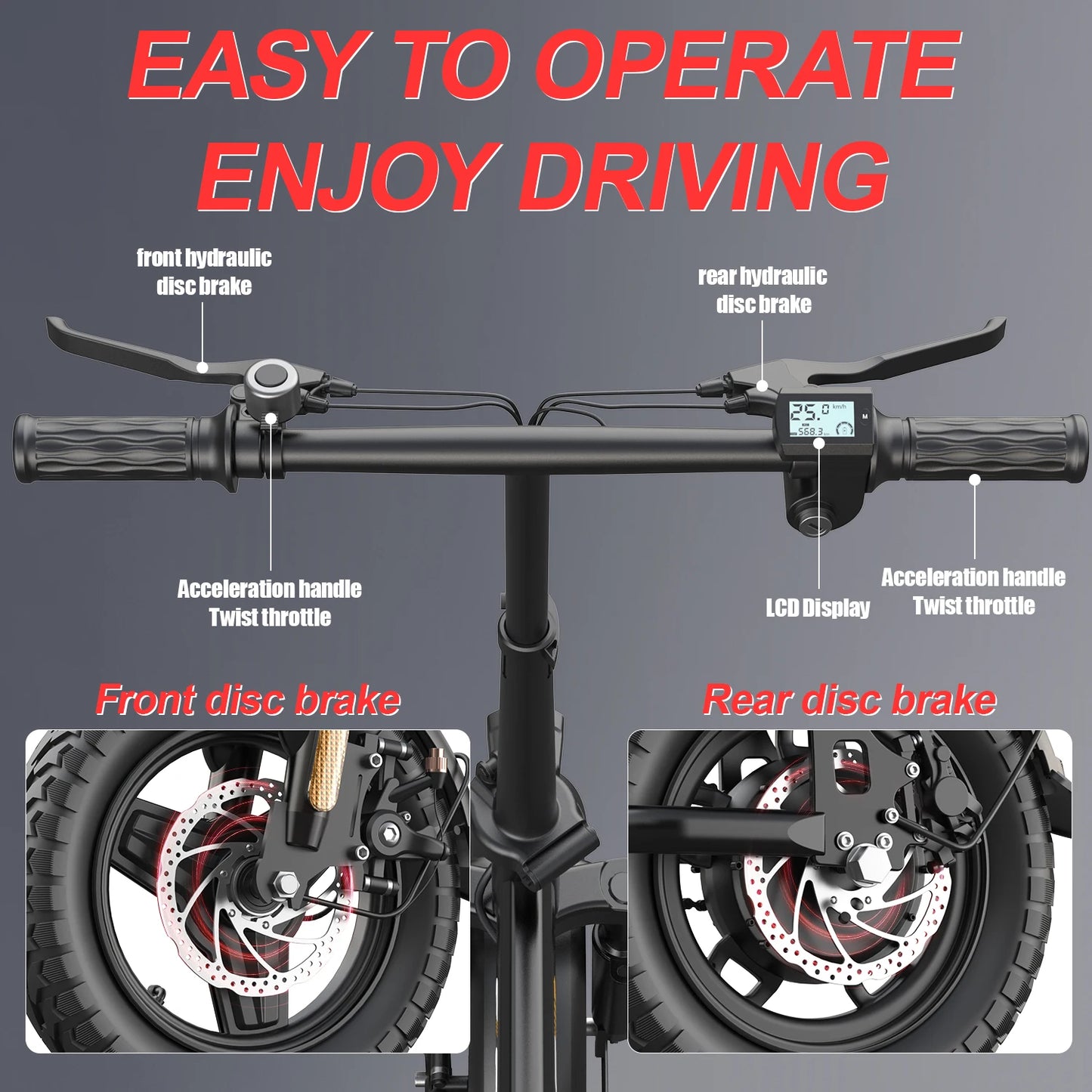 UPlee GE5 48V 15Ah Folding Electric Bike 31-60 KM Range