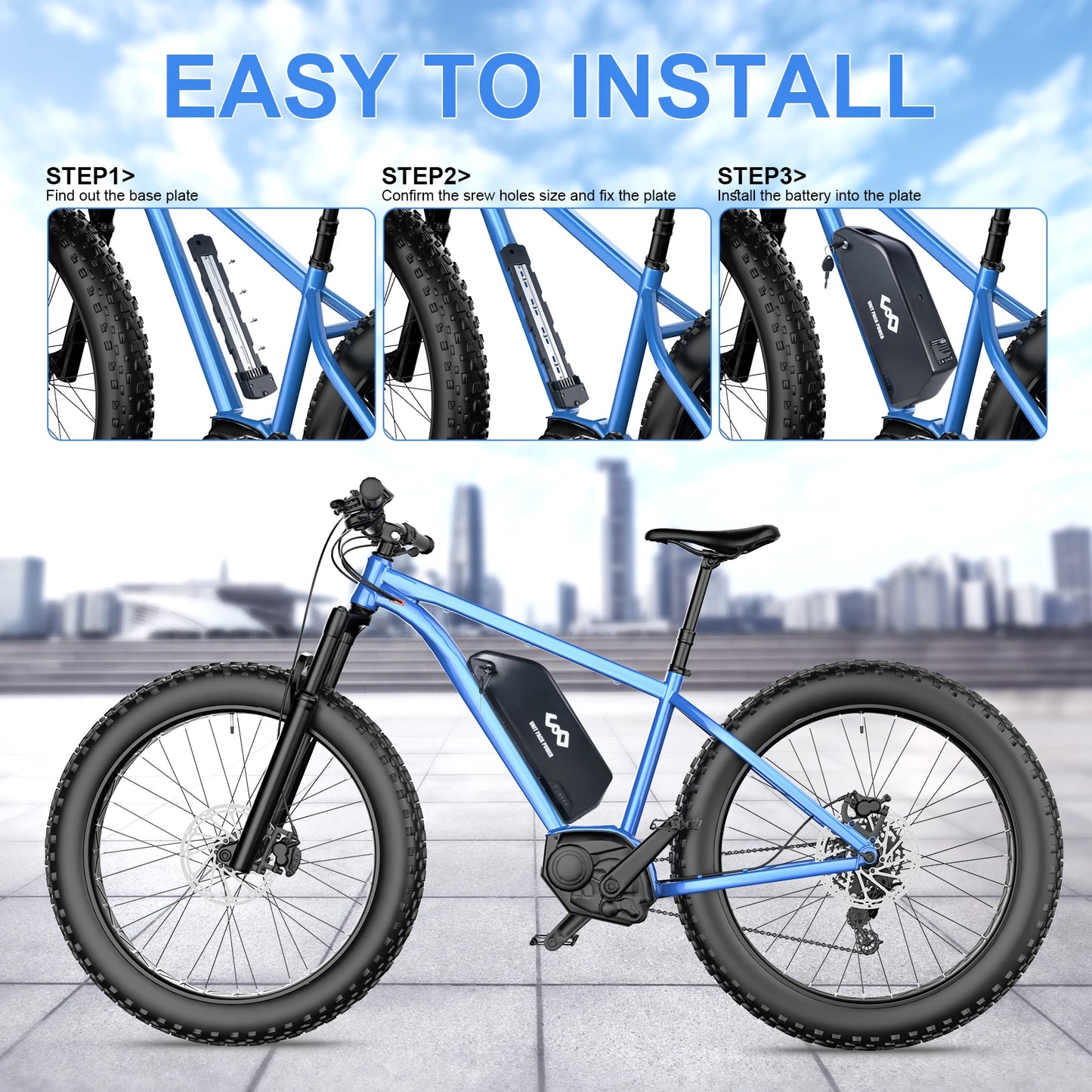 UNITPACKPOWER Ebike Downtube Battery 36V 52V 48V 24Ah
