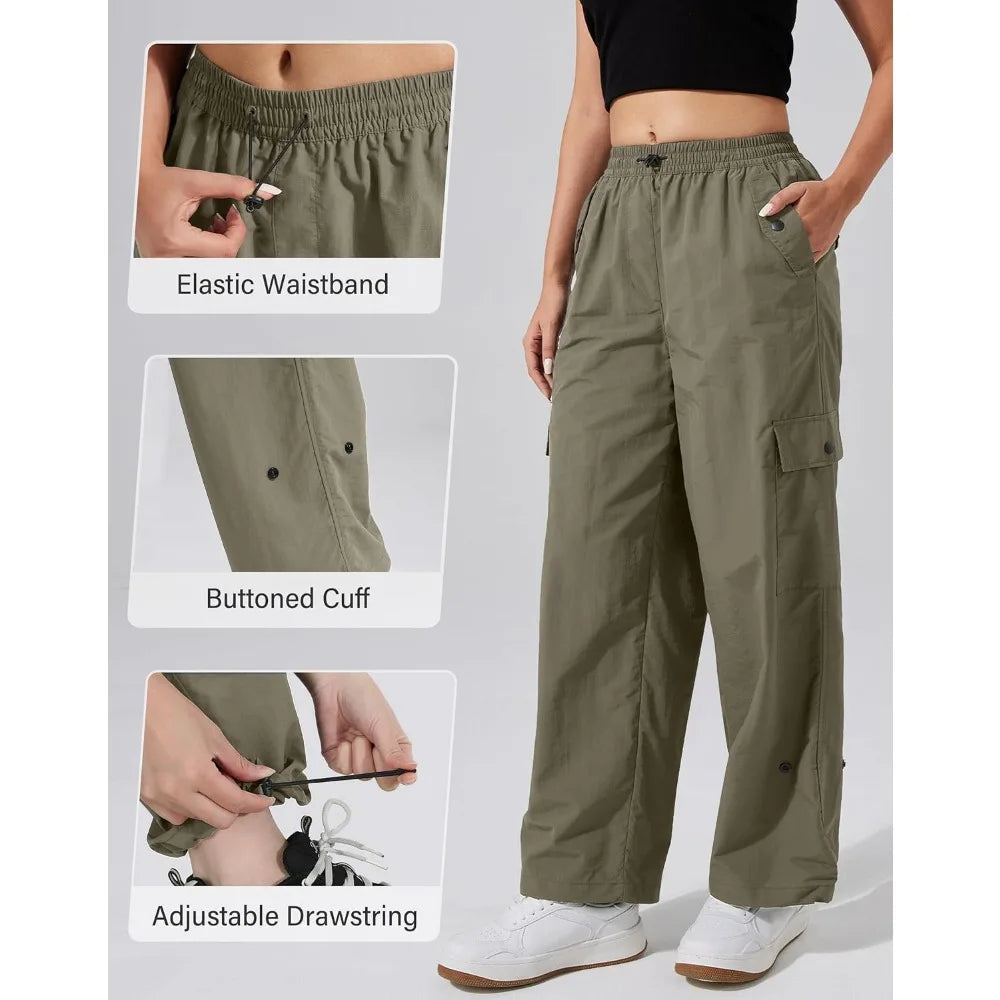 Pioneer Camp Women's Parachute Cargo Hiking Pants With Pockets