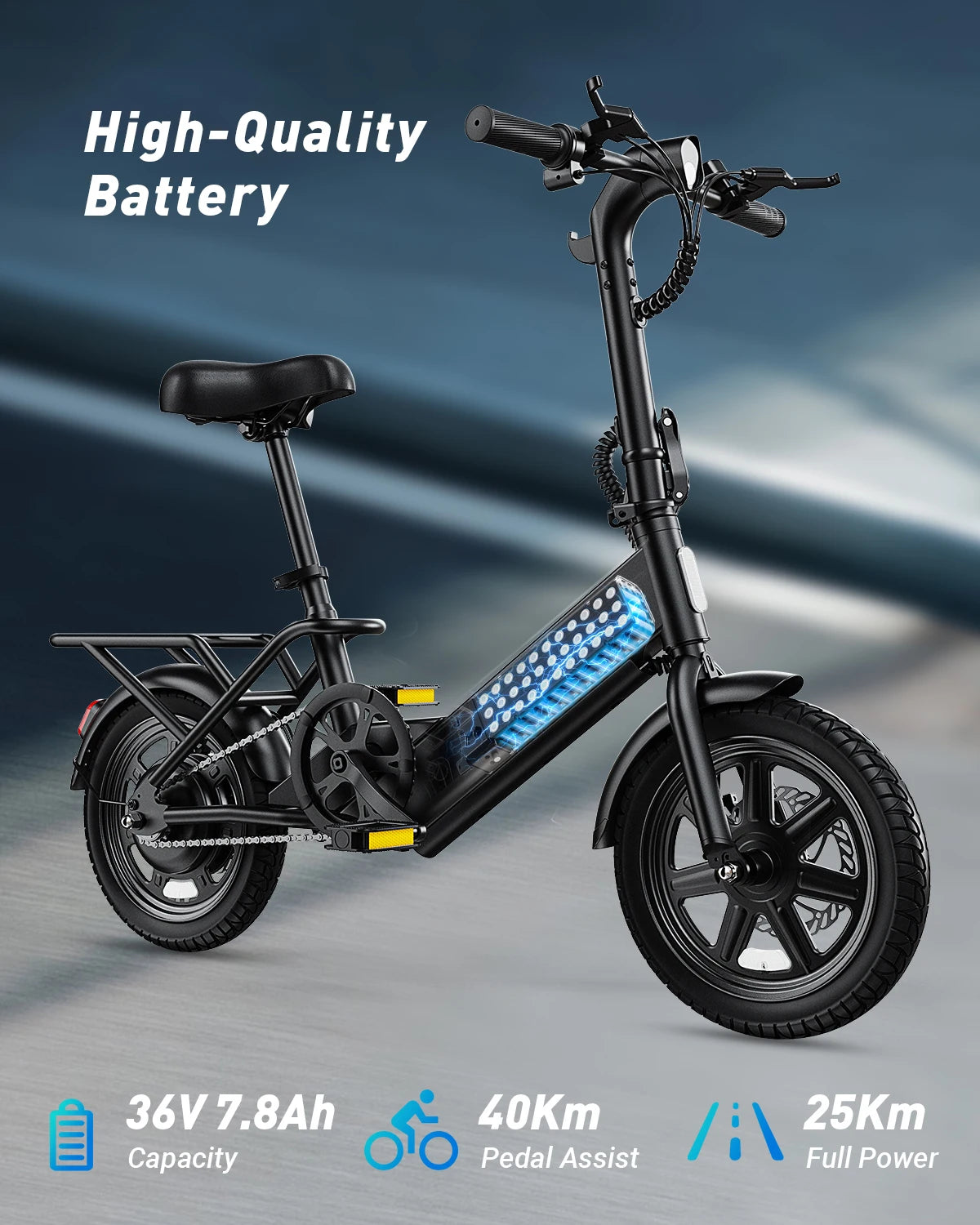 Dyu Folding Electric Bicycle C3 With 500W Peak Motor 280Wh Battery