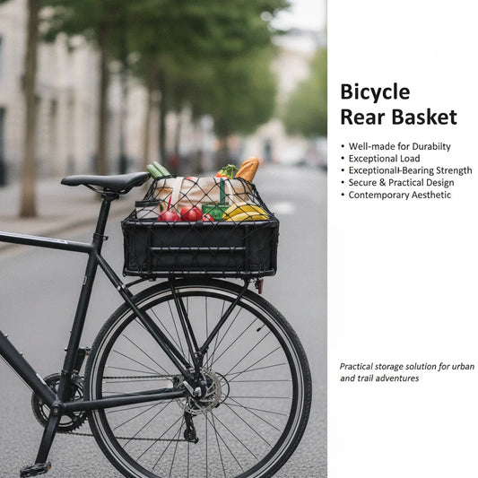 Rustproof Rear Bike Basket With Luggage Net And Inner Liner For Urban Commuting