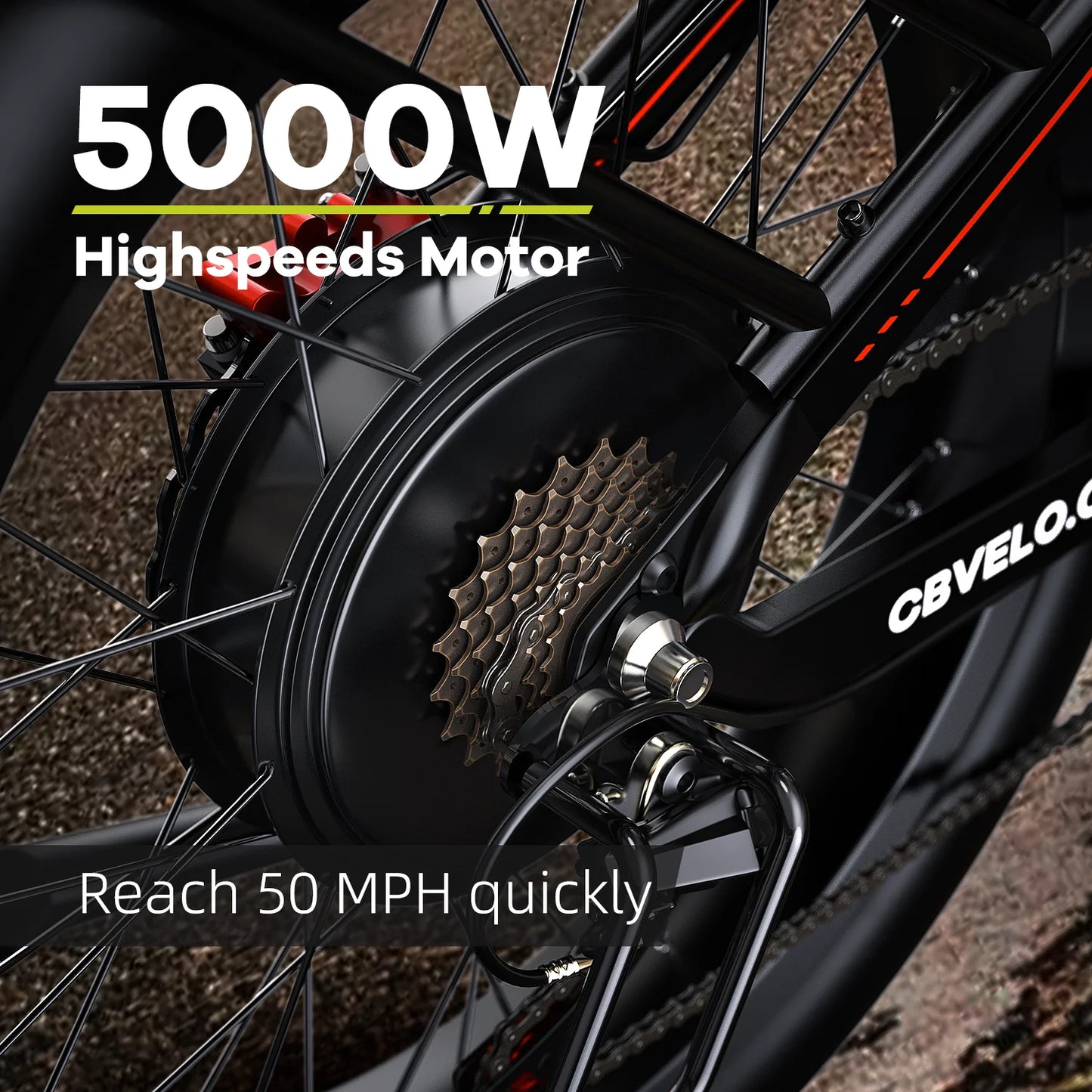 CYBERVELO Strong Power Ebike EK9 5000W Brushless Motor