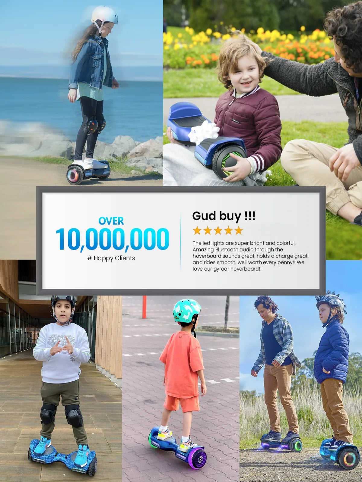 GYROOR Kids Self Balancing Hoverboard All Terrain Bluetooth Speaker