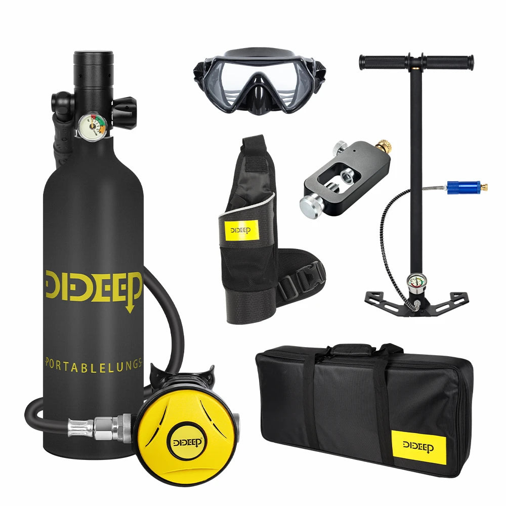 DIDEEP Scuba Diving Tank With Hand Pump Portable Cylinder