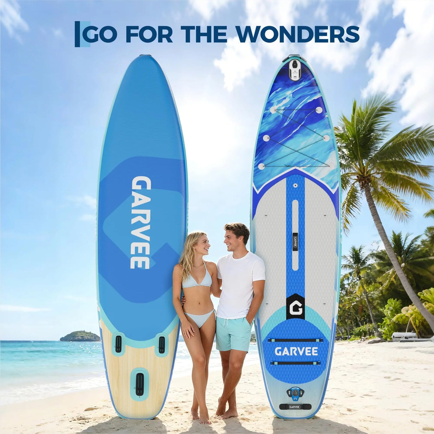 PVC Inflatable Stand Up Paddle Board Extra Wide Adjustable Paddle