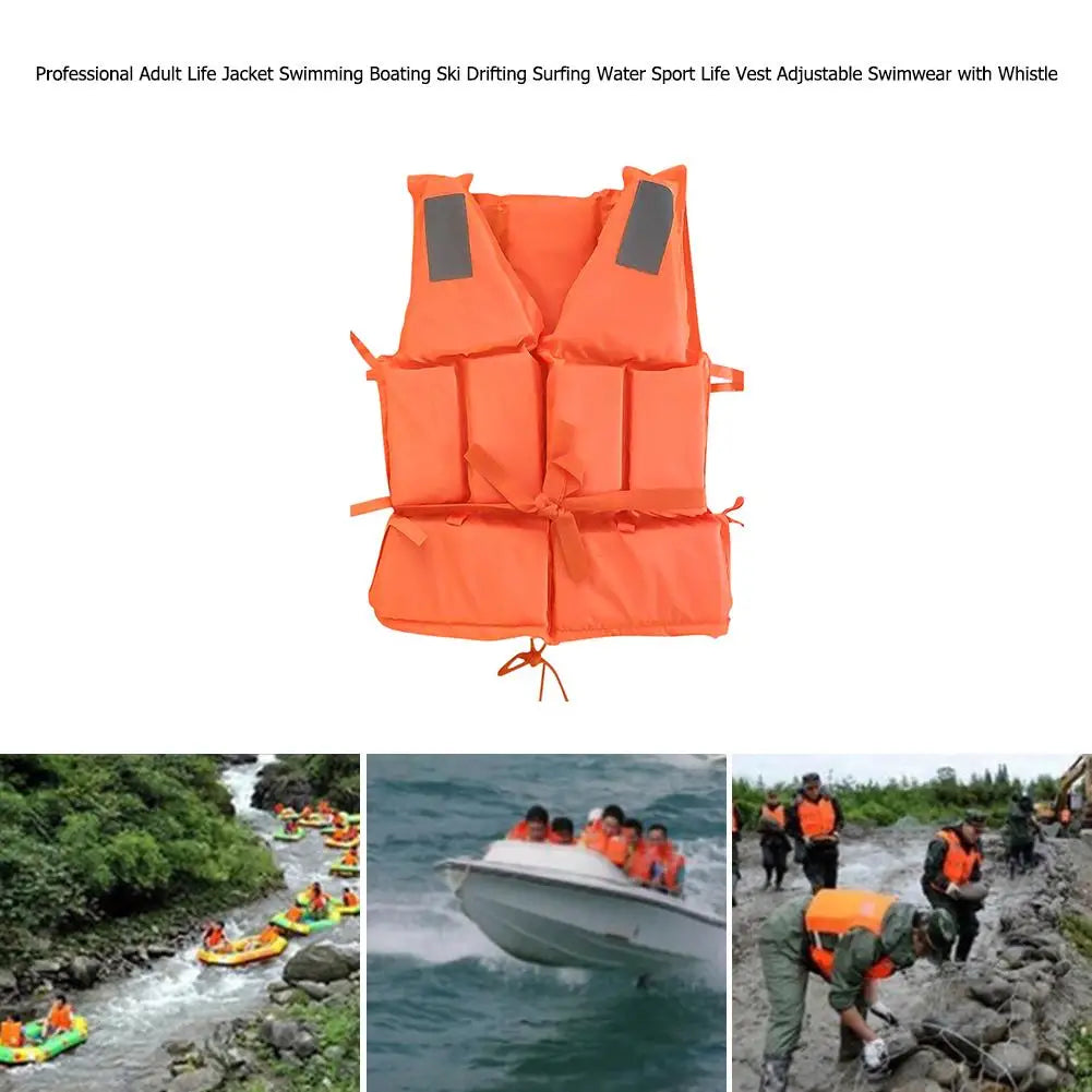 Shunmaii Adult Survival Life Jacket For Kayaking And Boating Whistle