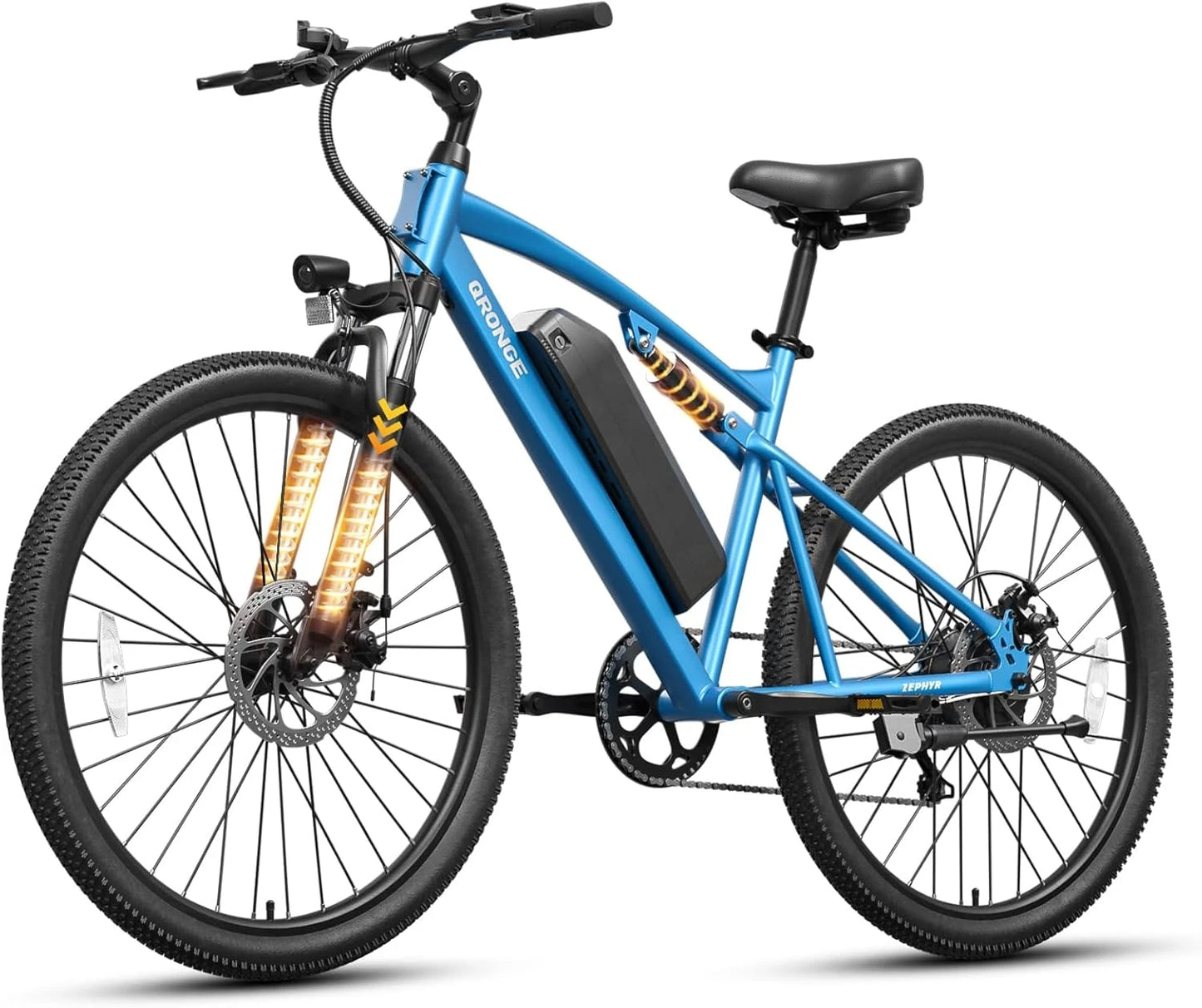 QRONGE Zephyr Electric Bike For Adults 1000W Peak Motor Suspension