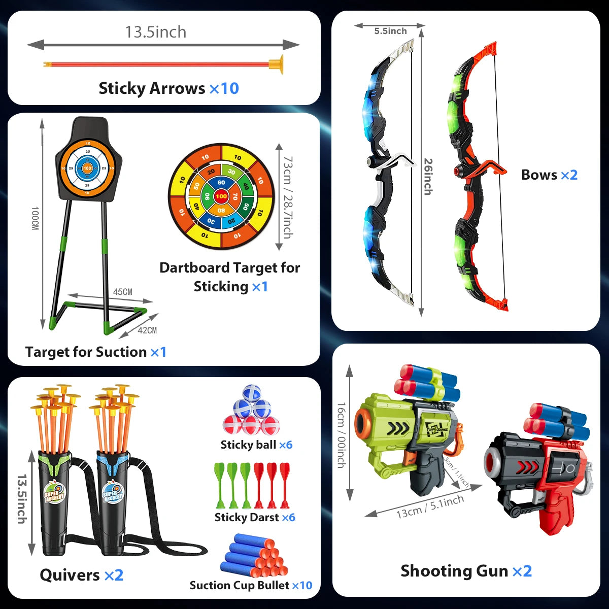 VATOS Bow And Arrow Toy Set For Kids Archery Target