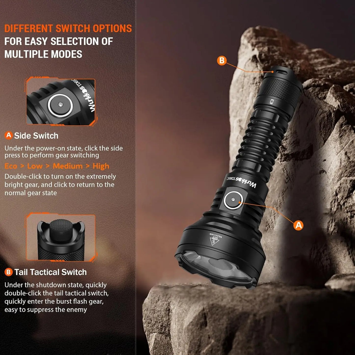 Wurkkos TD01C 1800 Lumen Rechargeable Tactical Flashlight