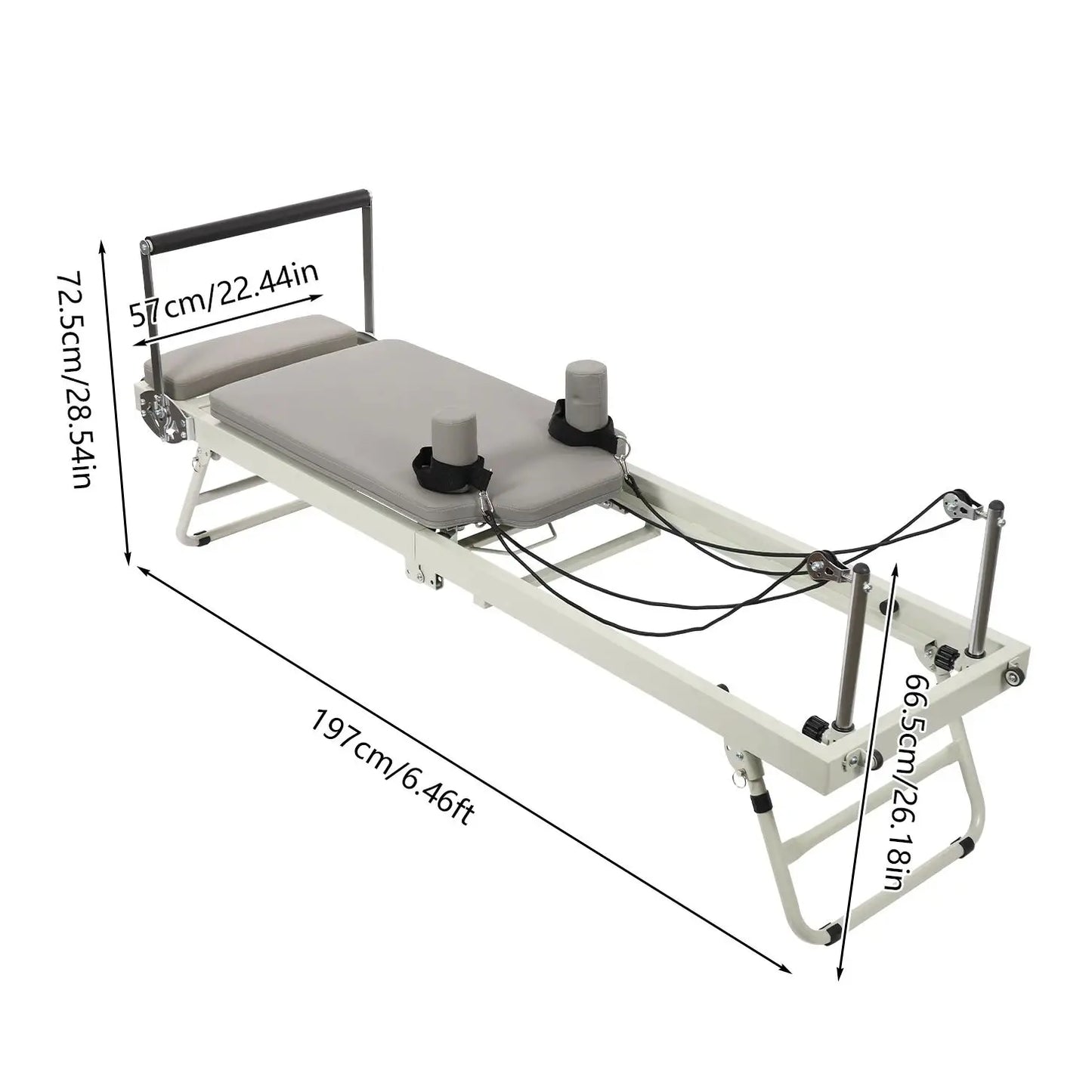 Pilates Reformer Foldable Machine With Dual Springs And Cords