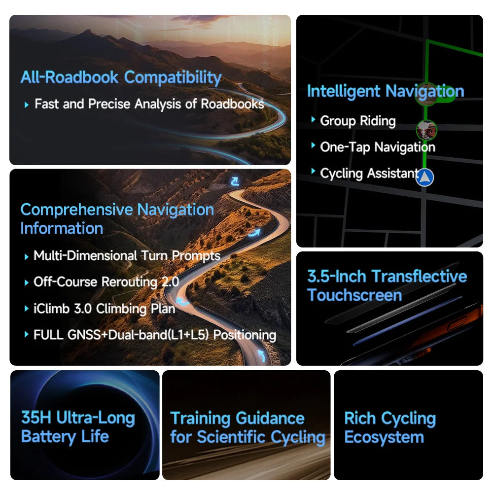 iGPSPORT BiNavi GPS Bike Computer With Touchscreen Navigation Map