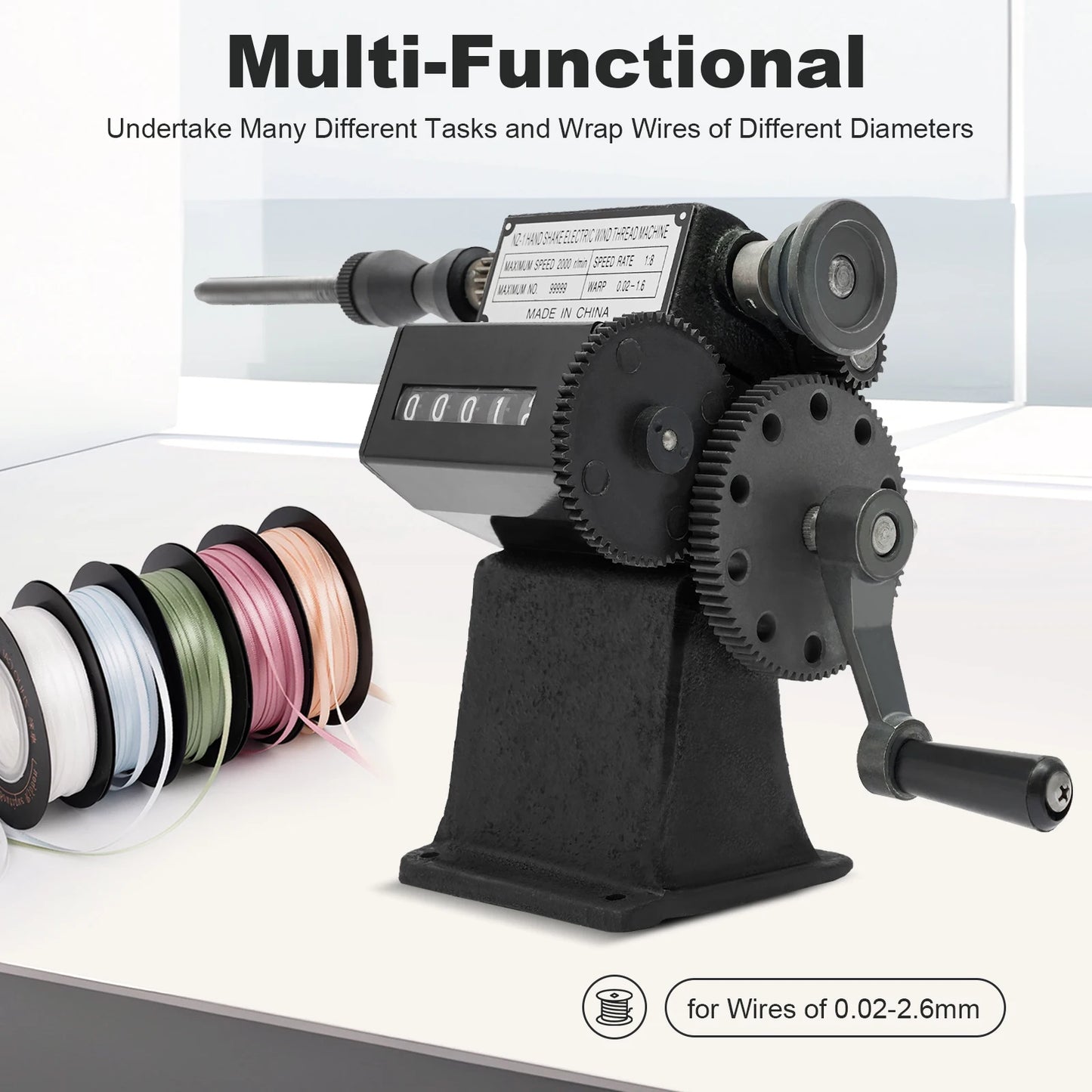 Fishing Line Spooler With Counting Machine 0 To 99999