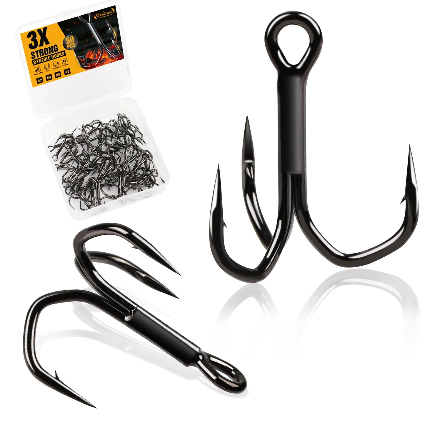 Treble Hooks 3X Strong V Bend Locking For Saltwater Freshwater