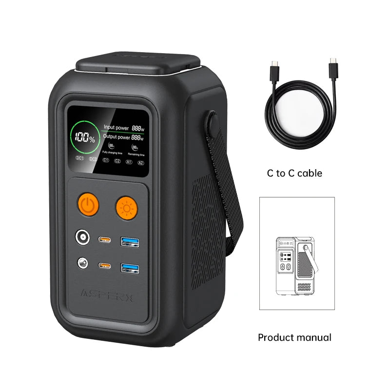 CTOLITY 200W Portable Power Station 192Wh LiFePO4 Battery USB Type C